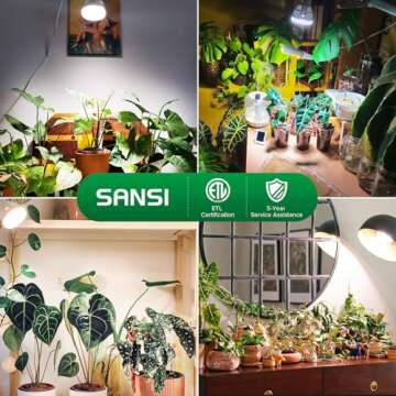 SANSI Grow Light Bulb with COC Technology, Full Spectrum 10W Grow Lamp (150 Watt Equiv) with Optical Lens for High PPFD, Perfect for Seeding and Growing of Indoor Plants, Flowers and Garden, Upgraded