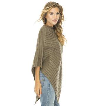 Back From Bali Olive Cable Knit Poncho Women's Sweater - Cozy & Stylish