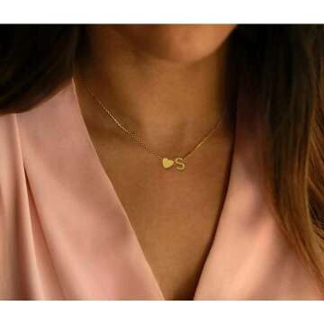 18K Initial Heart Necklace