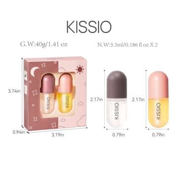 KISSIO Lip Plumper Set,Natural Lip Plumper,Lip Care, Lip Plumper Gloss,Lip Moisturizing Beautiful,Day Ues And Night Ues Set(2PCS)