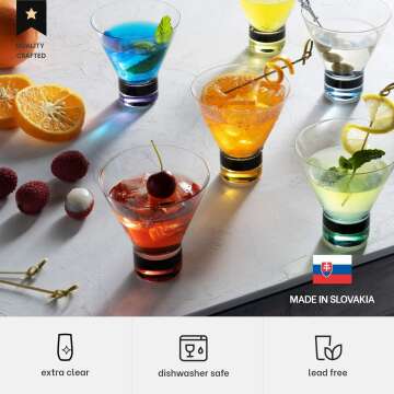 Colorful Base Martini Glasses