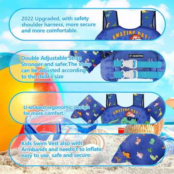 Chriffer Kids Swim Vest for Safe Beach Fun