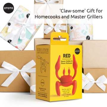 OTOTO Red Crab Silicone Utensil Rest for Kitchen