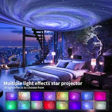 ENOKIK Galaxy Projector, Star Projector Built-in Bluetooth Speaker, Night Light Projector for Kids Adults, White Noise Aurora Projector for Home Decor/Relaxation/Party/Music/Gift (Black)