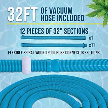 U.S. Pool Supply Octopus Prime Automatic Pool Vacuum Cleaner & Hose Set - Powerful Suction That Removes Swimming Pool Debris, Cleans Floors, Walls, Steps - Quiet Fast Cleaning Side Climbing Sweeper