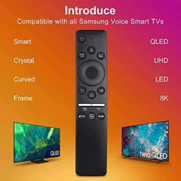 Replacement Voice Remote for All Samsung Smart TVs - Compatible with 4K, 8K, QLED, LCD