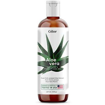 Aloe Vera Gel - From Fresh organic Aloe Plants - Aloe Vera Gel for Face - Aloe Vera Gel for Hair /Dry Skin Wash Body, After Sun Care Relief Dermatologically approved - Pure Soothing & Moisturizing Gel