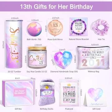 HSOEIXL 13 Year Old Girl Gifts, 13th Birthday Gifts for Girls, 13 year old girl birthday gift ideas for Her, Daughter, Niece, Granddaughter, Birthday Gifts for Teen Girls