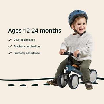 Retrospec Cricket Baby Walker Balance Bike with 4 Wheels for Ages 12-24 Months - Toddler Bicycle Toy for 1 Year Old’s - Ride On Toys for Boys and Girls - One Size (Sunflower)