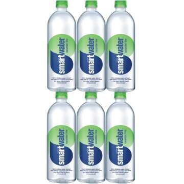 Glaceau Smartwater, 700mL Bottles, Pack of 6 (Cucumber Lime) with Bay Area Marketplace Napkins