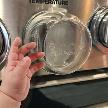 Clear Stove Knob Covers (5 Pack) Child Safety Guards, Durable Design - Baby Proof - Jool Baby