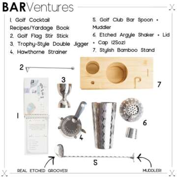 BarVentures Golf Inspired Mixology Bartender Kit ⏐ Bartender Golf Gifts Cocktail Set⏐ Golf Gifts for Men or Women⏐ Best Golf Gifts⏐ Golfing Gifts⏐ Golfer Gifts