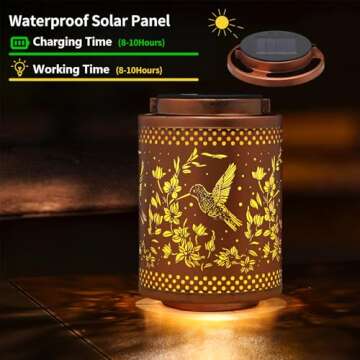 Hummingbird Solar Lanterns for Outdoor Garden Decor