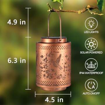 Hummingbird Solar Lanterns for Outdoor Garden Decor