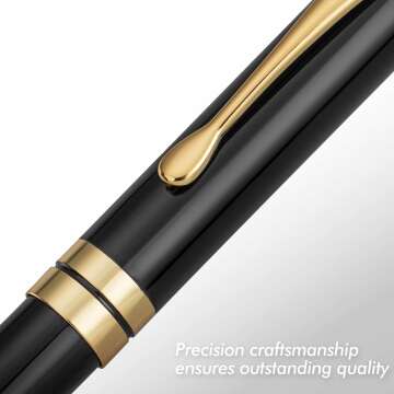 BEILUNER Black Chrome Ballpoint Pen Set - Elegant Gift