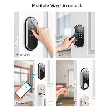 Smart Lock with Deadbolt, Keyless Entry Door Locks with Deadbolts, Smart Doors Locks with Electric Deadbolt Touch Screen Keypads, Working with Alexa and Google Home