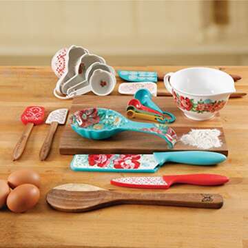 The Pioneer Woman 20 Piece Kitchen Gadget Utensil Set (Vintage Floral)