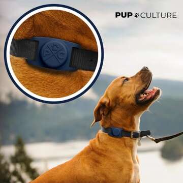 Pup Culture AirTag Dog Collar | Durable & Protective Dog AirTag Holder - Track Your Pet Using Apple AirTag Technology - Dog Collar AirTag Holder -for Dogs and Cats