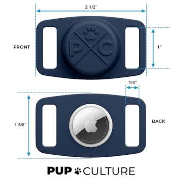 Pup Culture AirTag Dog Collar | Durable & Protective Dog AirTag Holder - Track Your Pet Using Apple AirTag Technology - Dog Collar AirTag Holder -for Dogs and Cats