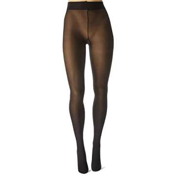 HUE Women’s Opaque Sheer to Waist Tights, Black, 1