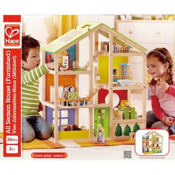 All Seasons Wooden Dollhouse - Hape Kids' Toy