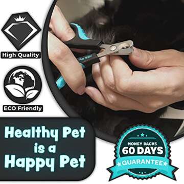 Cat Nail Clipper by H&H Pets - Professional Sharp Stainless Steel Claw Clipper Trimmer with Sturdy Non Slip Handles - for Cats & Small Animal at Home Grooming Accessories