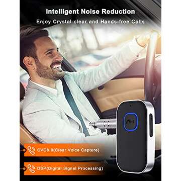 Bluetooth Receiver for Car Audio - 16H Battery Life