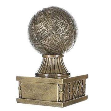 Decade Awards Basketball Action Pedestal Trophy 6 Inch Tall | Basketball Award | A Golden Tribute to The Warriors of The Court | Uniquely Crafted Hoops Award - Engraved Plate on Request