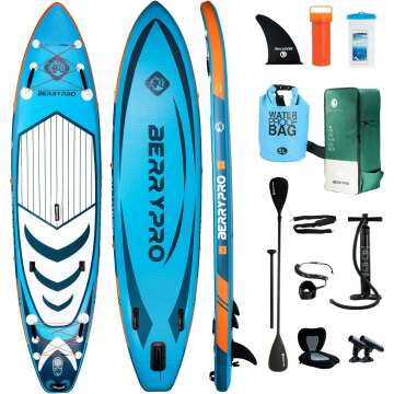 Inflatable Stand Up Paddle Board for Yoga & Fishing - Full Accessories