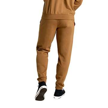 Fruit of the Loom Men's Eversoft Fleece Joggers with Pockets, Relaxed Fit, Moisture Wicking, Breathable, Tapered Sweatpants, Golden Pecan, X-Large