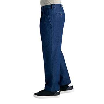 Haggar Men's Classic Fit Denim Trousers - Casual Pants in Regular and Big & Tall Sizes