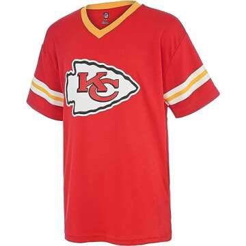 Outerstuff NFL Kids Youth 4-20 Official Game Day Team Jersey (as1, Numeric, Numeric_4, Regular, Kansas City Chiefs - Red)