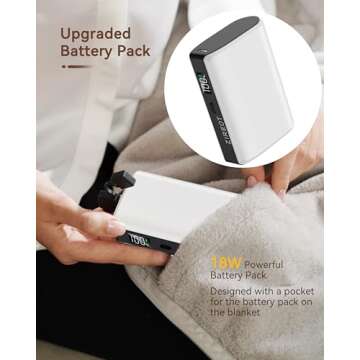 Zireot Heated Blanket Battery Operated ,Heating Blanket for neeck and Shoulder