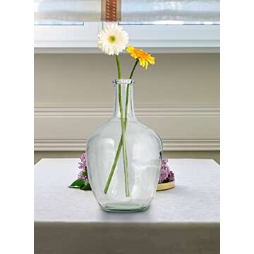 Serene Spaces Living Clear/Brown Tall Vase, Bottle Glass Vase, Elegant Home Decor for Fresh or Dried Flowers, Perfect for Living Rooms, Dining Areas, and Centerpieces (Small - Pack of 1)