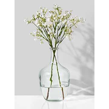 Serene Spaces Living Clear/Brown Tall Vase, Bottle Glass Vase, Elegant Home Decor for Fresh or Dried Flowers, Perfect for Living Rooms, Dining Areas, and Centerpieces (Small - Pack of 1)