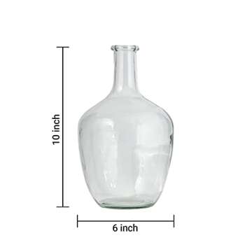 Serene Spaces Living Clear/Brown Tall Vase, Bottle Glass Vase, Elegant Home Decor for Fresh or Dried Flowers, Perfect for Living Rooms, Dining Areas, and Centerpieces (Small - Pack of 1)