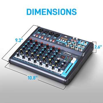 Pyle 8 Channel Audio Mixer with Bluetooth & USB