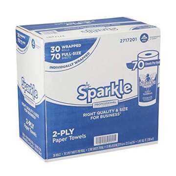 Sparkle Professional Series 2-Ply Perforated Kitchen Paper Towel Rolls by GP PRO (Georgia-Pacific), 2717201, 70 Sheets Per Roll, 30 Rolls Per Case