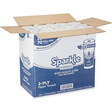 Sparkle Professional Series 2-Ply Perforated Kitchen Paper Towel Rolls by GP PRO (Georgia-Pacific), 2717201, 70 Sheets Per Roll, 30 Rolls Per Case