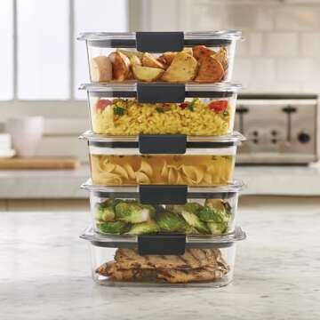 Rubbermaid Brilliance Containers - Set of 5, BPA Free