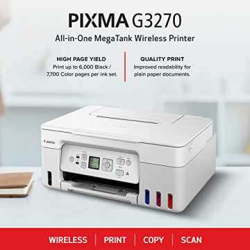 Canon MegaTank G3270 All-in-One Wireless Inkjet Printer. for Home Use, Print, Scan and Copy, Black