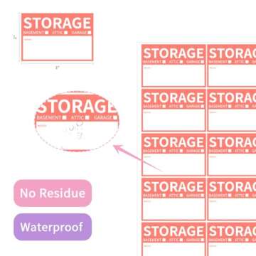 Ouzoustate 2” x 3’’ Removable Waterproof Home Moving Box Packing Labels for 1/2/3/4 Bedroom Rooms, 9 Designs Color-Coded Moving Stickers Including Fragile 、Heavy and Blank Labels (300 Labels)