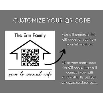 Personalized Wifi QR Sign - QR Code Scanner, Wifi Password Sign, What’s The Wifi Code, Guest Wifi Password, Rental Sign Rental Home Wifi Sign New Home Gift Elegant Home Decor