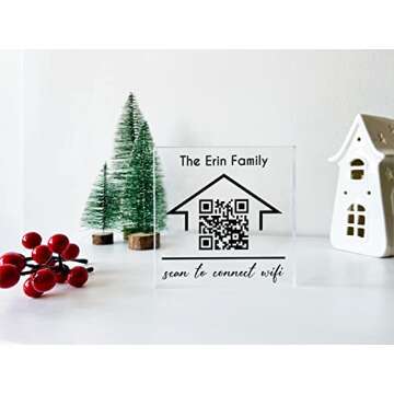 Personalized Wifi QR Sign - QR Code Scanner, Wifi Password Sign, What’s The Wifi Code, Guest Wifi Password, Rental Sign Rental Home Wifi Sign New Home Gift Elegant Home Decor