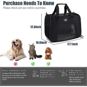 Wakytu Pet Carrier for Small Medium Cats Dogs, Cat Carriers Up to 20 Lbs, Soft-Sided Dog Carrier, TSA Approved Dog Carrier, Foldable Dog Travel Bag