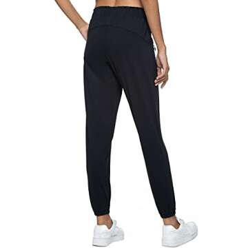 Kcutteyg Womens Joggers with Pockets, Lightweight Quick Dry Athletic Workout Soft Pants for Gym, Yoga, Running (Black, X-Small)