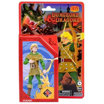 Dungeons & Dragons Cartoon Classics 6-Inch-Scale Hank The Ranger Action Figure, D&D 80s Cartoon, Includes d8 from Exclusive D&D Dice Set