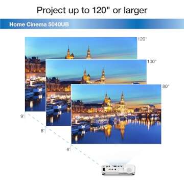 Epson Home Cinema 5040UB 3LCD Home Theater Projector with 4K Enhancement, HDR10, 100% Balanced Color and White Brightness, Ultra Wide DCI-P3 Color Gamut and UltraBlack Contrast