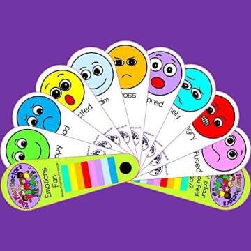 Emotions Face Feelings Fan Flash Cards - ASD / Autism / SEN / Special Needs Nonverbal Speech Delay Social Communication Aid by Play Doctor