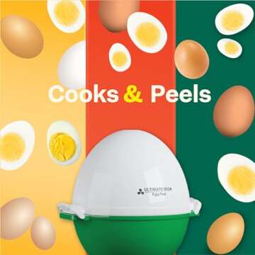 Ultimate Irish Egg Pod -Ronnie Neville’s Original as Seen on TV Microwave Egg Cooker, Perfectly Cooked & Peeled Egg, Capacity 4 Eggs, Boiled Egg Maker, Cooking Accessories, Microwave Egg Boiler Cooker